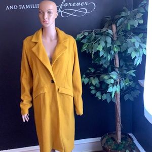 Bagatelle Heritage Wool Trench- Mustard Size Med.